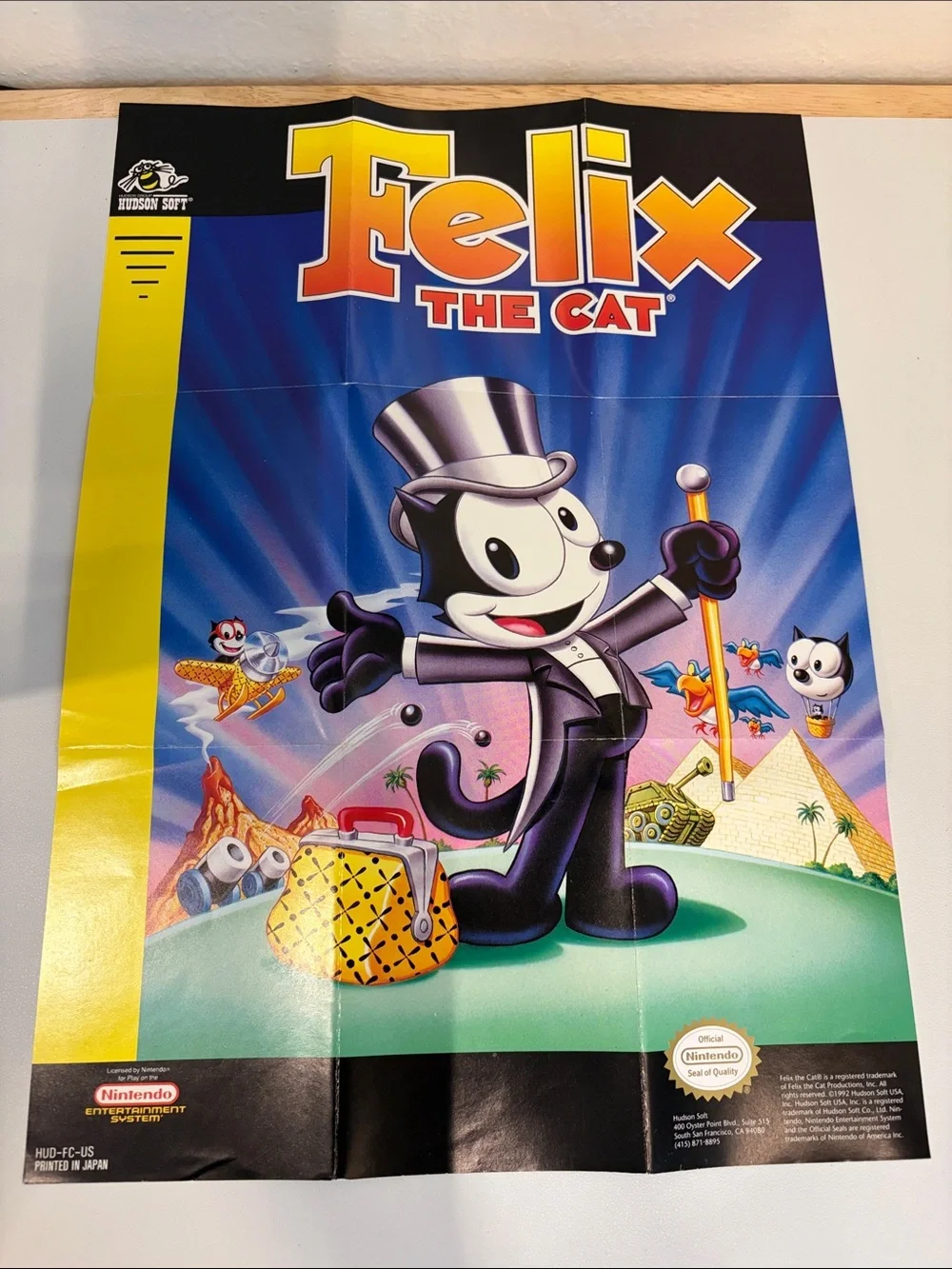 1985 Felix The Cat Nintendo NES Game with poster and original Packaging